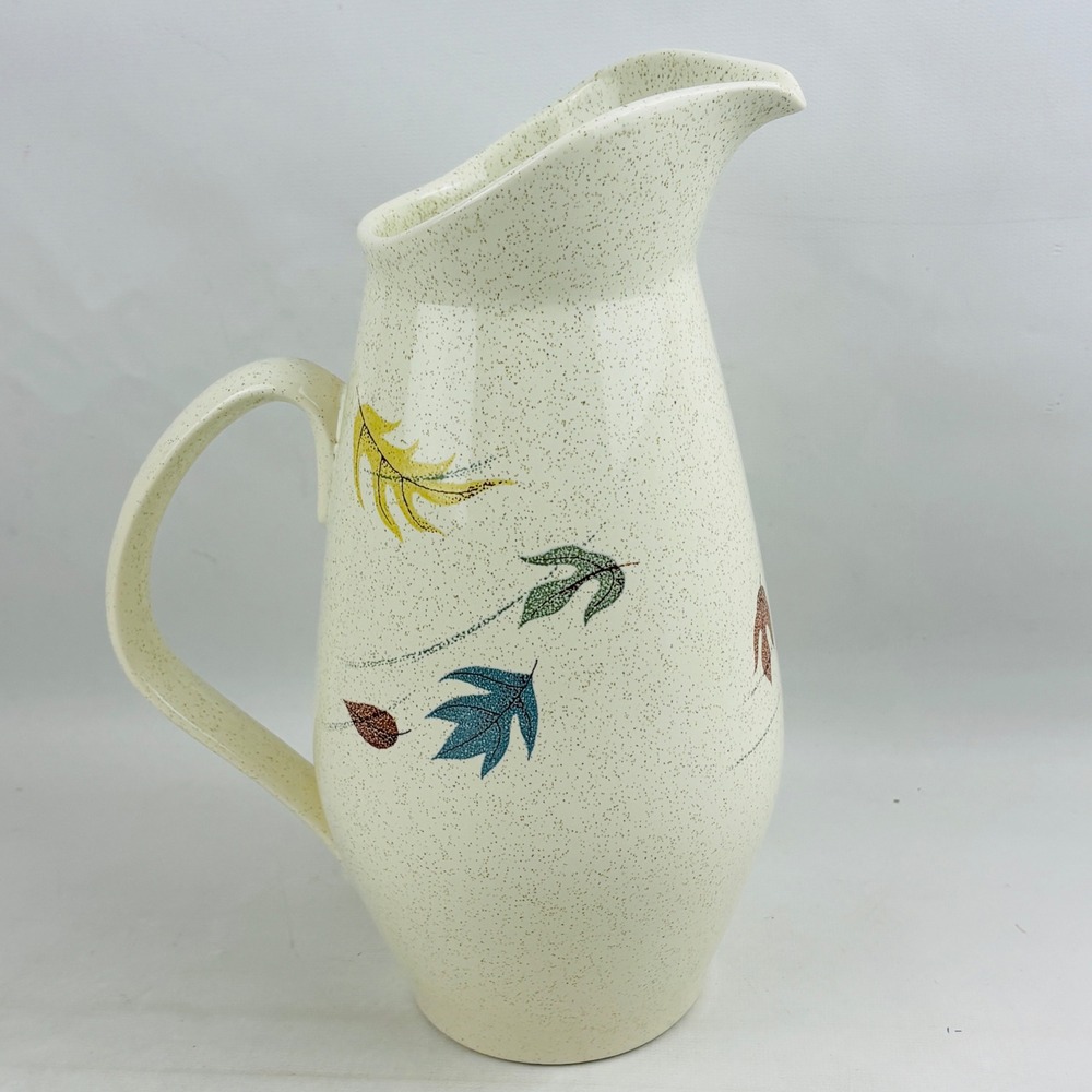 Vintage Franciscan Autumn Water Pitcher 56oz Leaves Speckled Gladding McBean‎